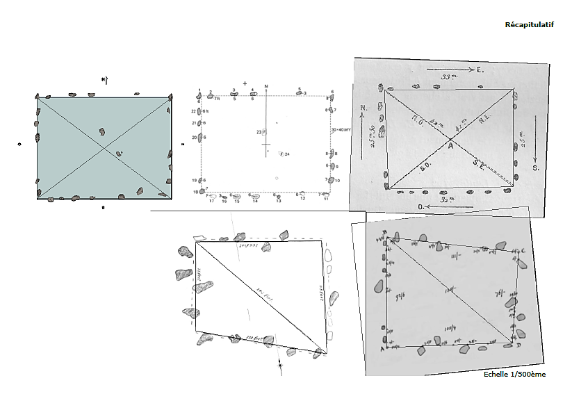 Crucuno, comparaison des plans d'origine